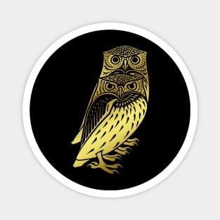 Golden Owls Magnet